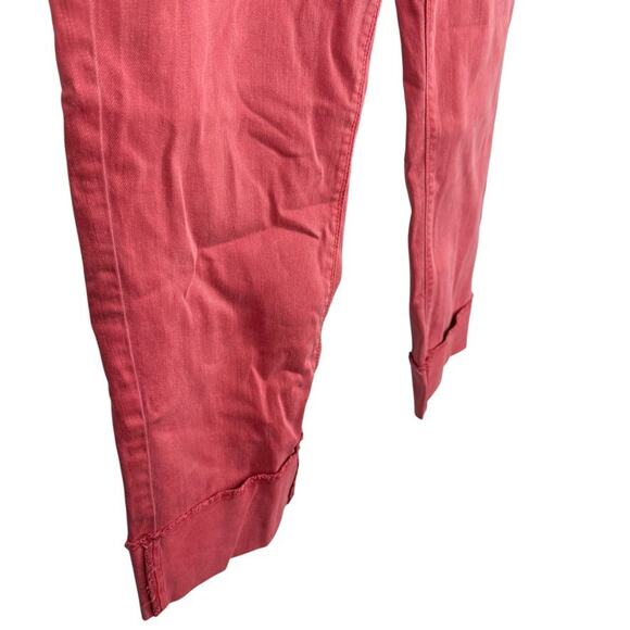 J Jill Authentic Fit Cropped Denim Red Wash Jeans Stretch Cuffed Womens sz 12 - Picture 2 of 16